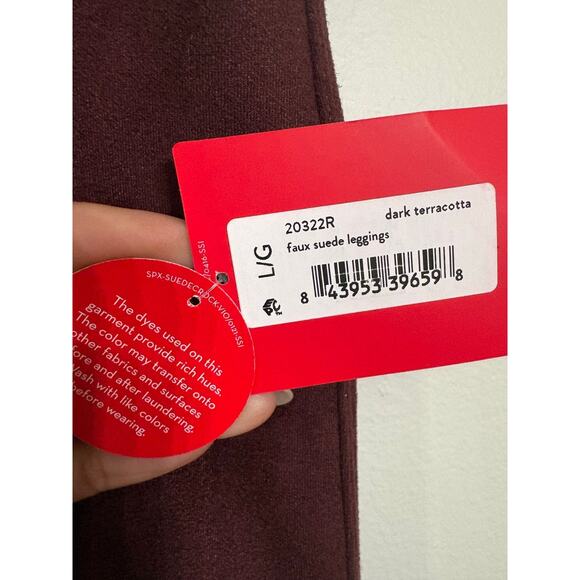 Spanx Faux Suede Leggings – Dark Terracotta – Size Large (L) – NWT - Picture 3 of 4